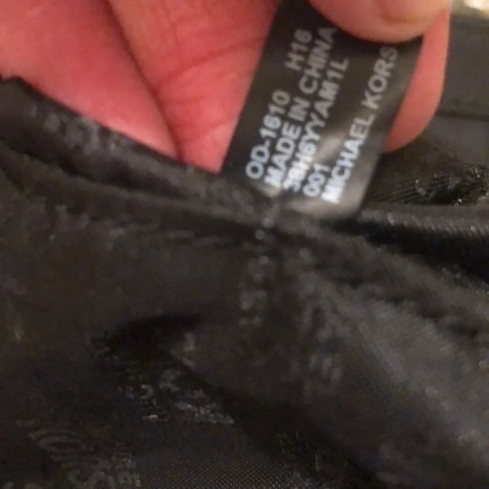 Michael kors black leather top handle bag